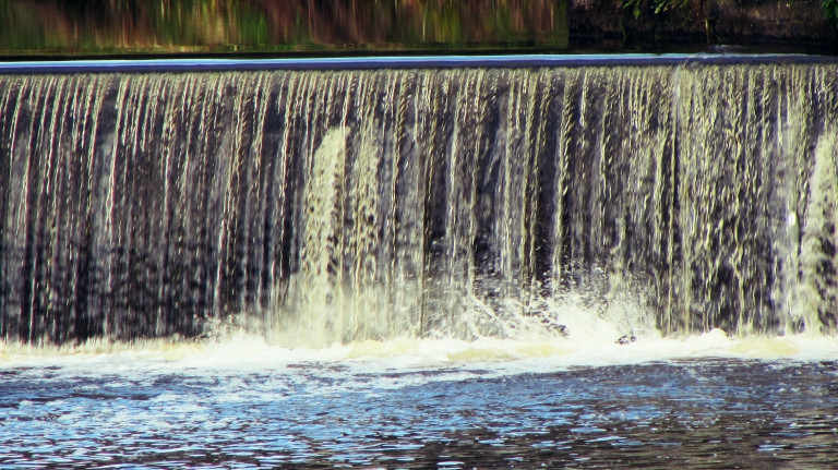 Waterfall from lake